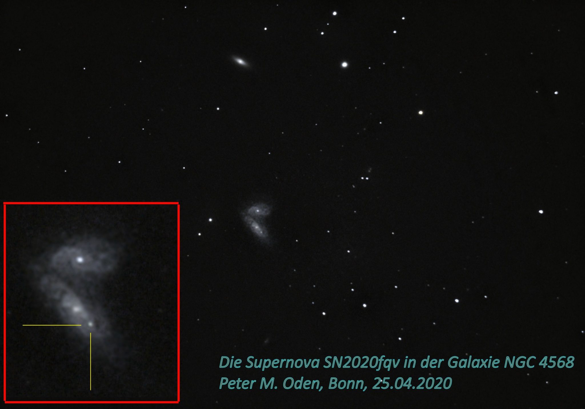 Fotografie einer neuen Supernova