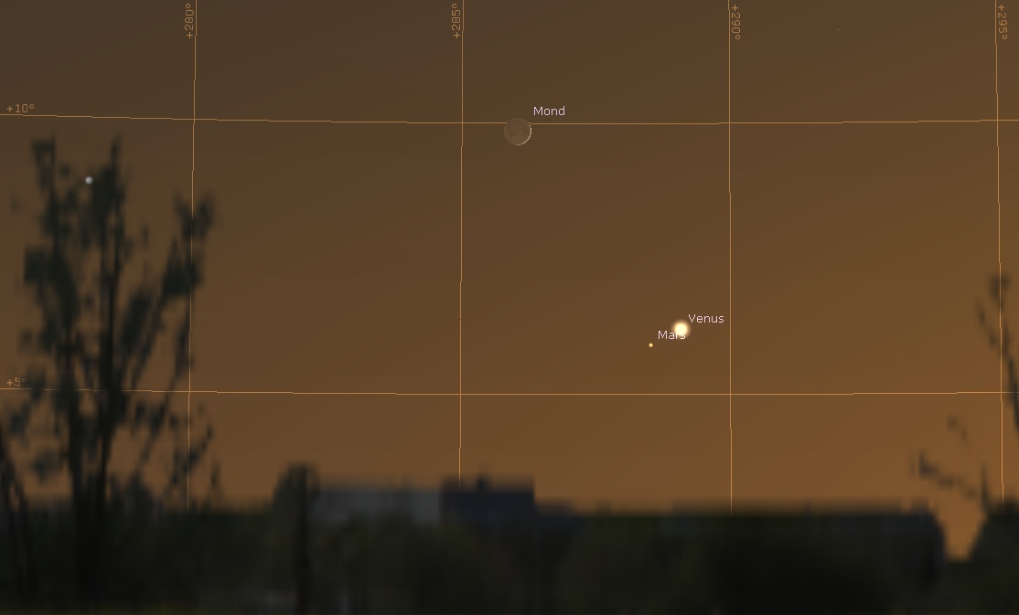 Venus, Mars Mond 12. Juli 2021